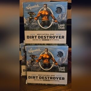 Three New Bars Of Dr. Squatch + Liquid Death Dirt Destroyer Soap